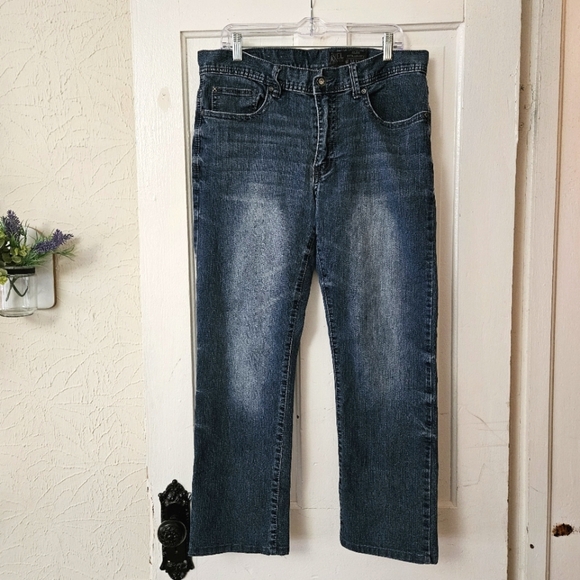 TK Axel Men's Slim Straight Faded Jeans Size 34x28 Stretch, 5-pocket Design - Picture 1 of 10